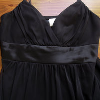 Y2K black babydoll mini dress with handkerchief hem, women's medium / small