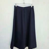 1970 navy blue wool midi skirt, small