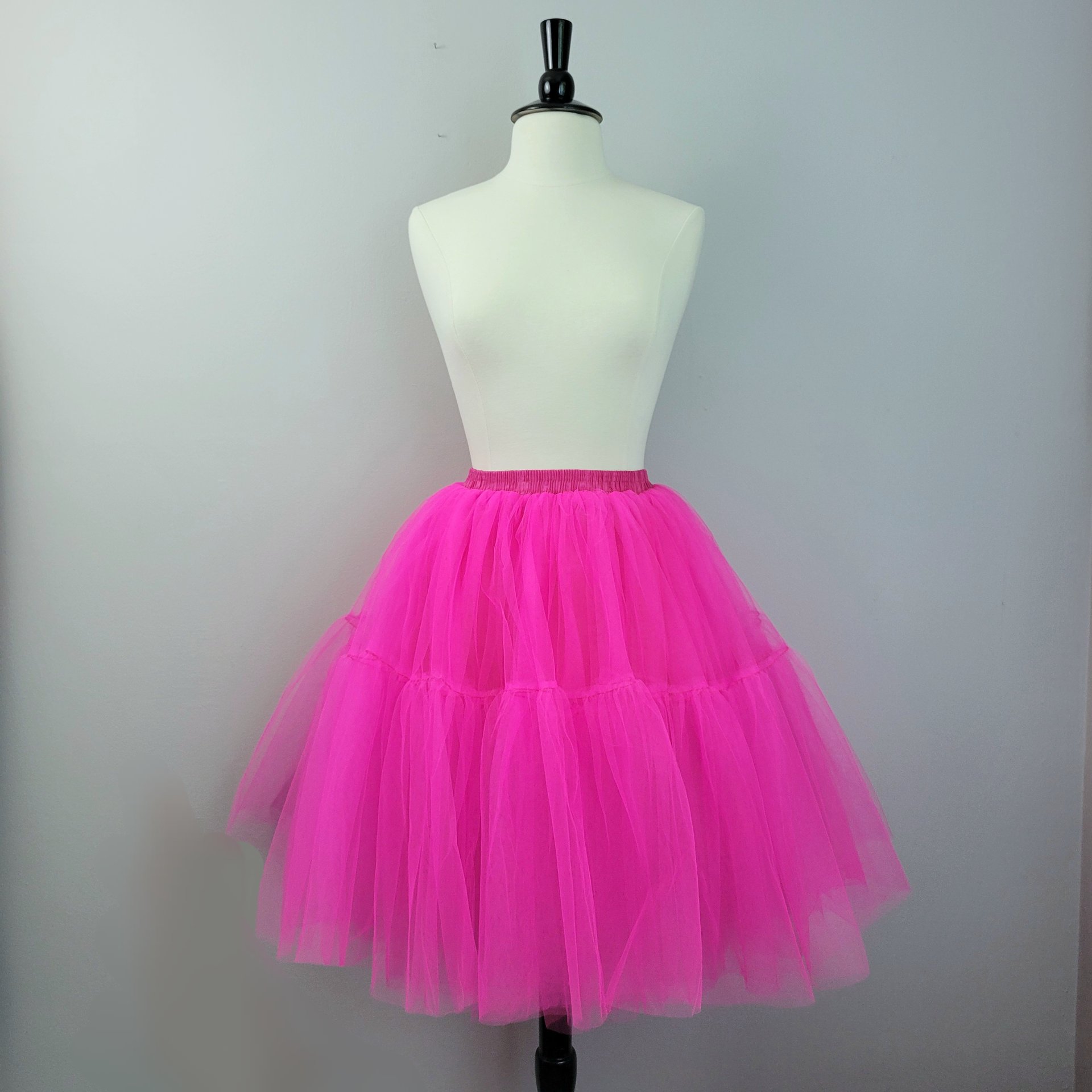 Fuchsia pink tulle tutu skirt, small medium large XL
