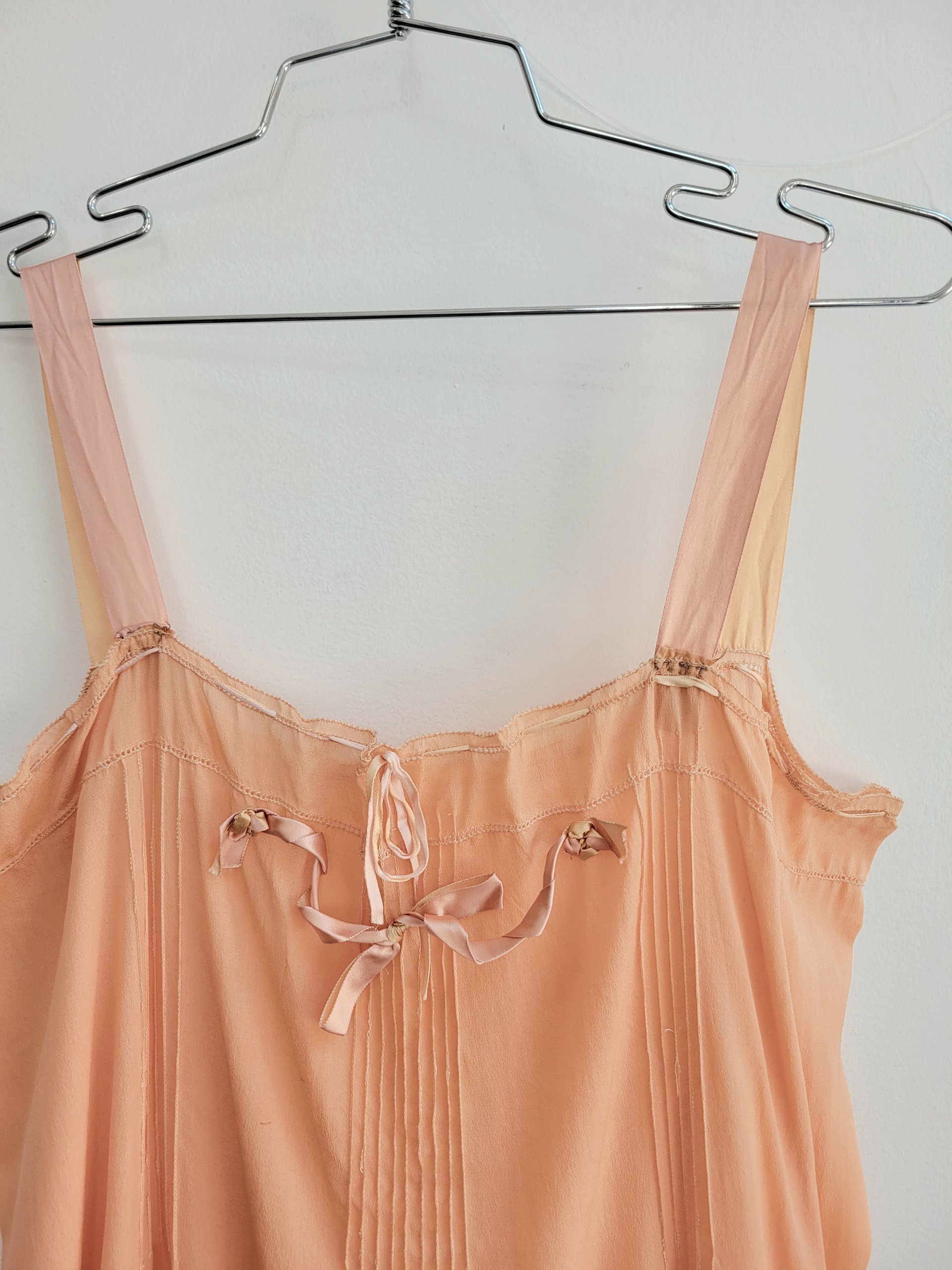 1920's peach teddy lingerie romper, small