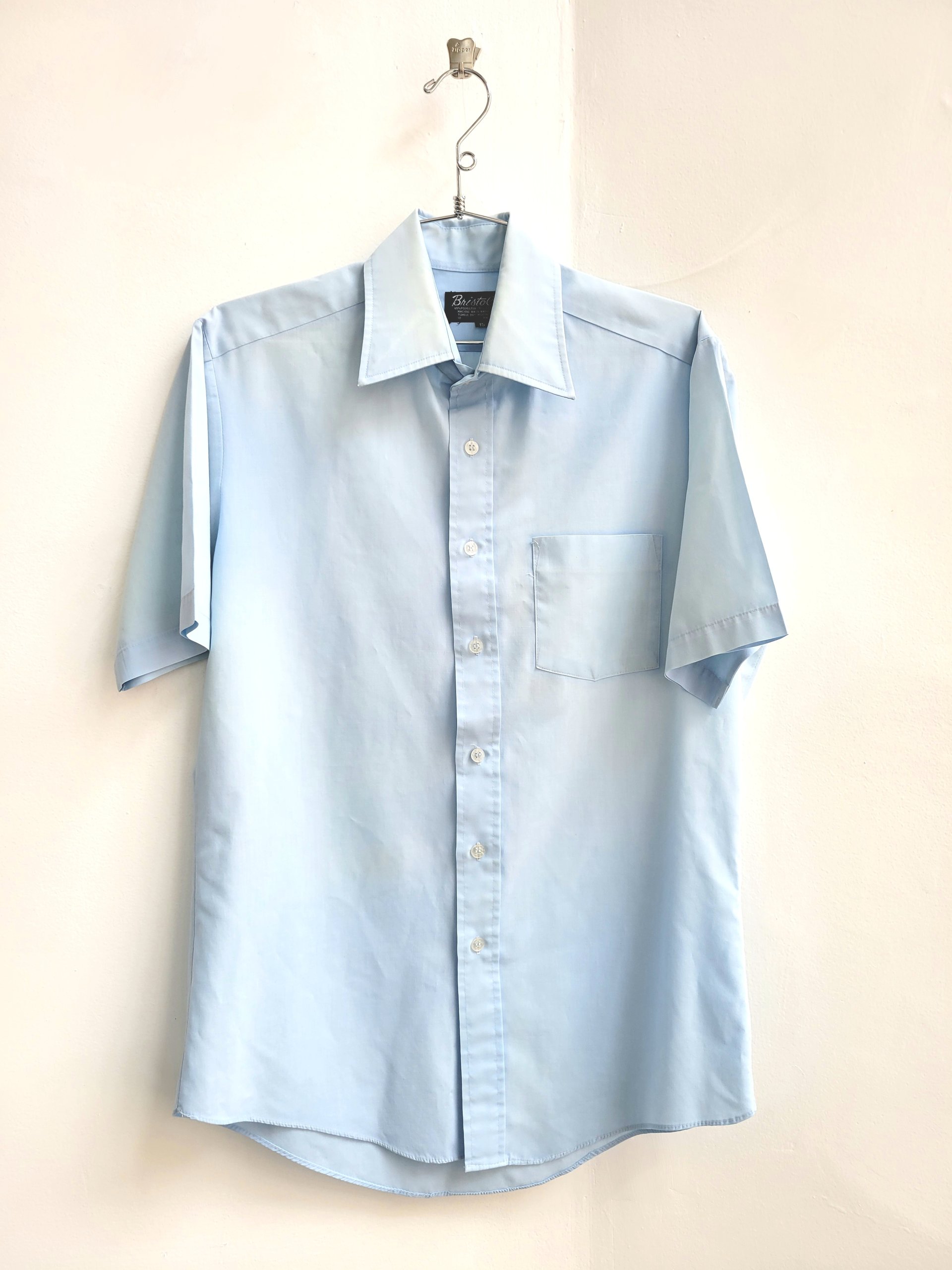 1970 Bristol blue button up shirt, medium