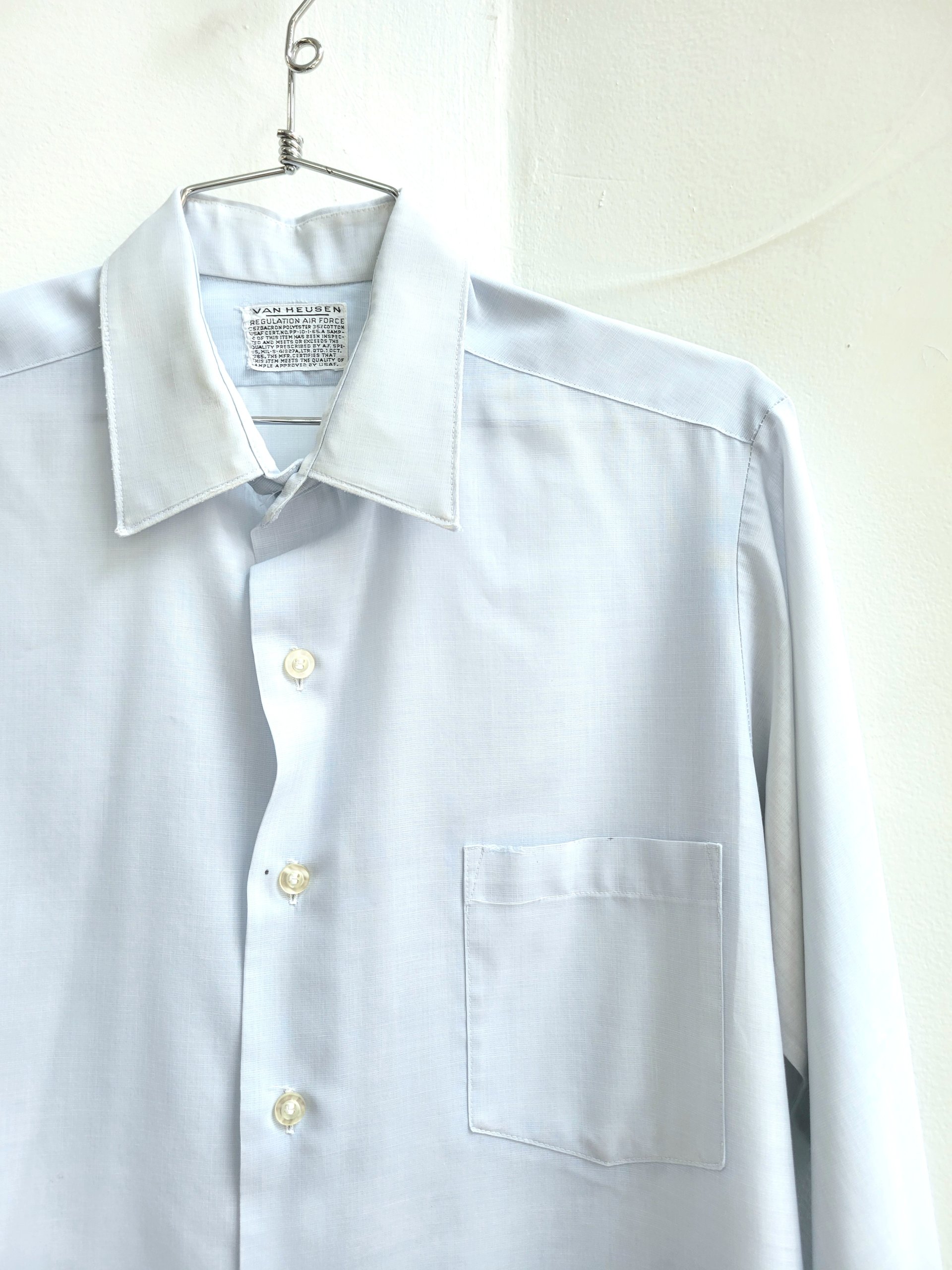 1960 Van Heusen Air Force blue button up shirt, medium