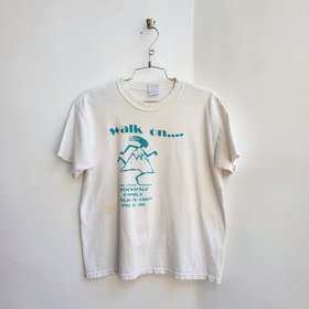 2002 Walk on Rockdale distressed white tee shirt, size medium
