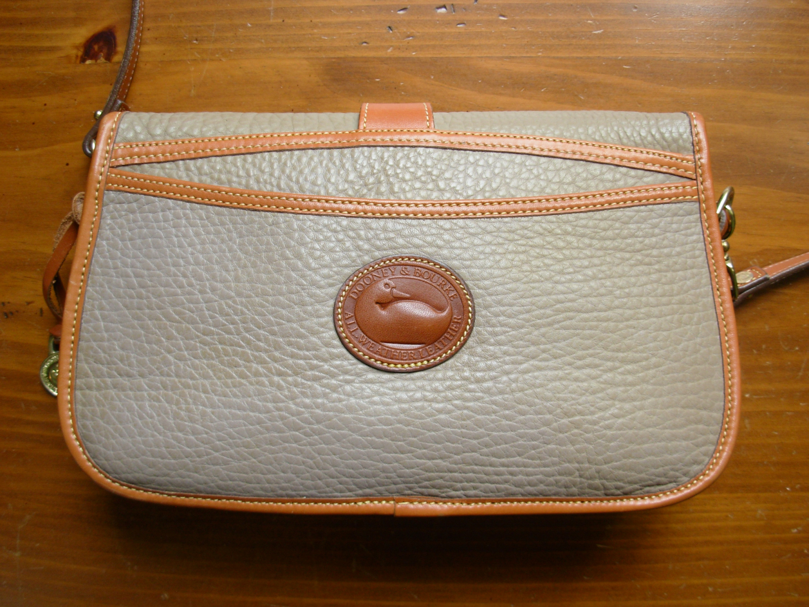 80's Dooney and Bourke over and under taupe crossbody purse