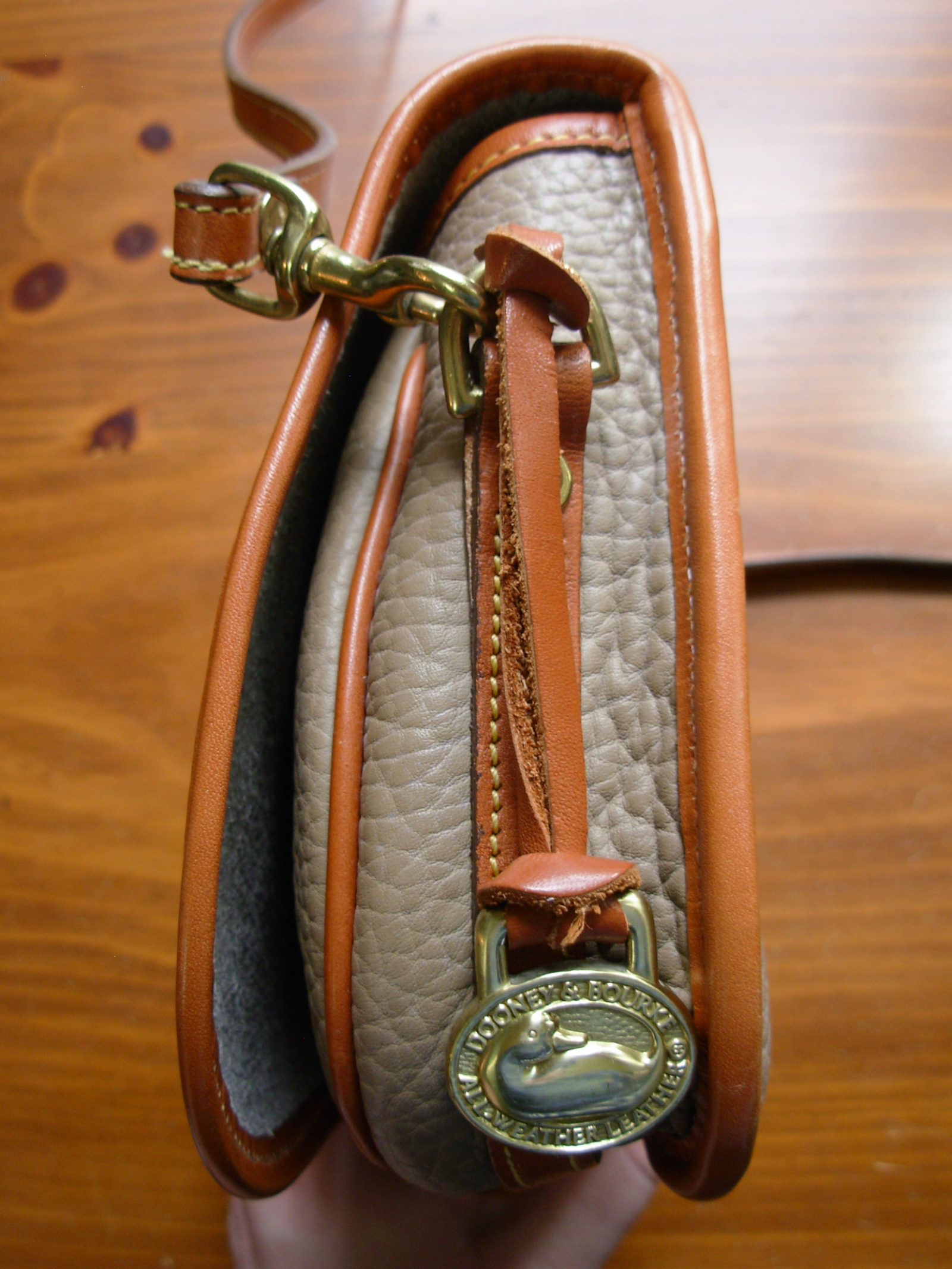 80's Dooney and Bourke over and under taupe crossbody purse