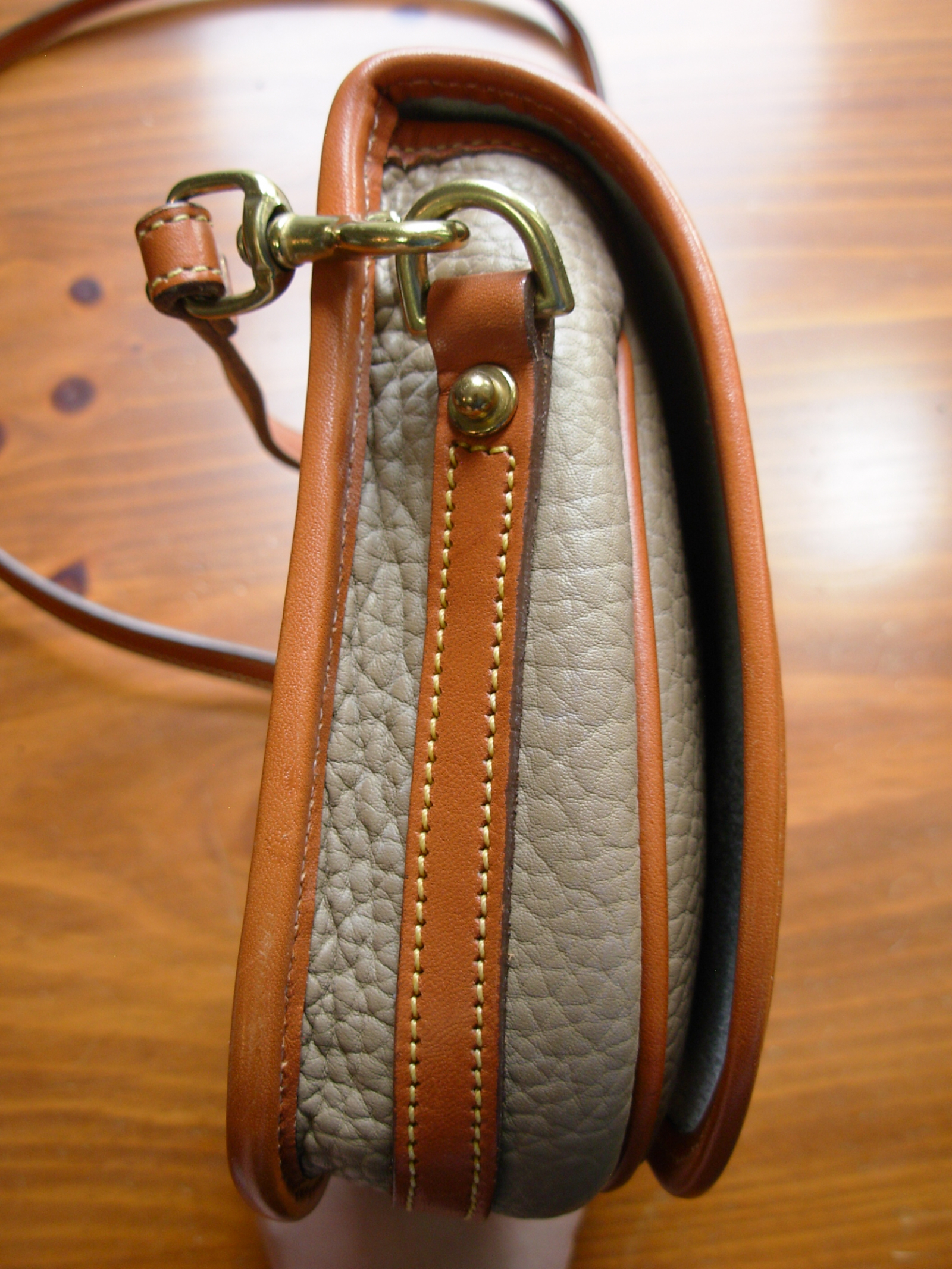 80's Dooney and Bourke over and under taupe crossbody purse