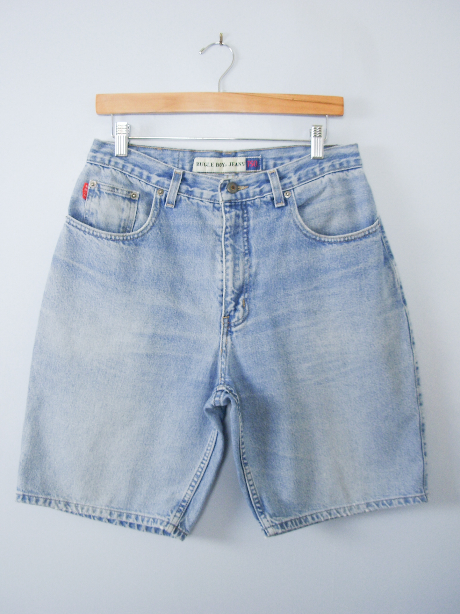 Vintage 90 S Distressed Bugle Boy Light Blue Denim Shorts Men S Size 32 30 Manor Vintage