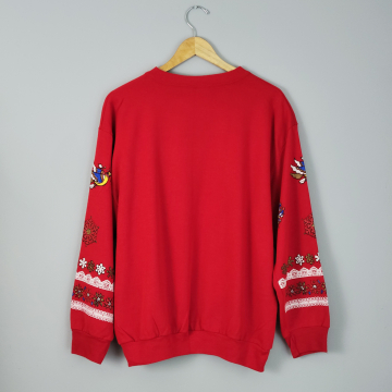 80's red Christmas sweatshirt, women's size large