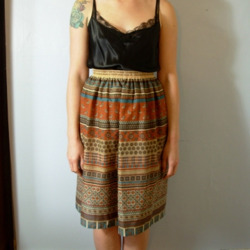 Vintage 80's southwestern tribal skirt, hippie / boho summer skirt, size 10 medium