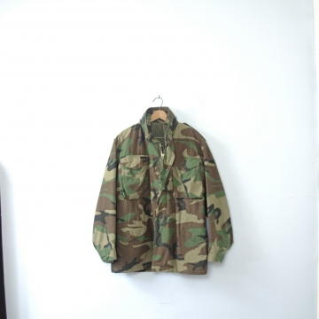 Vintage 1980's camo army jacket, military anorak coat, camouflage winter coat, M65 field jacket, men's size small