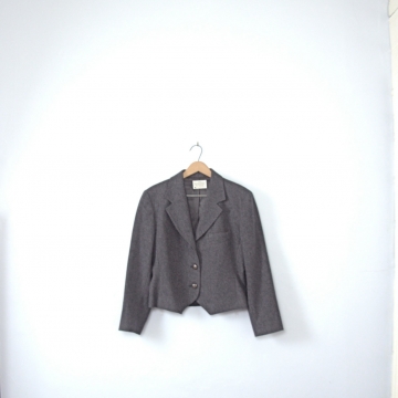 Vintage 80's equestrian jacket, charcoal grey blazer, size medium