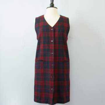 90's plaid wool jumper dress with pockets, women's size medium