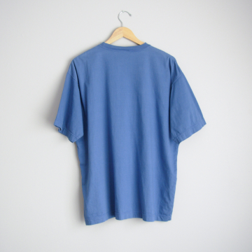 90's blue pocket tee shirt, men's size large