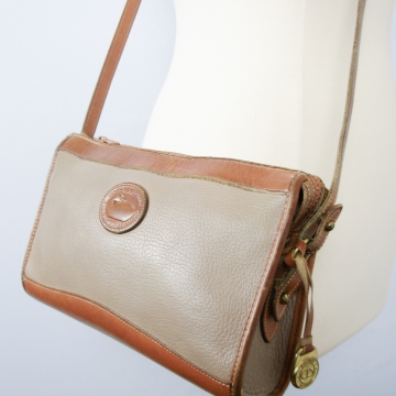 Vintage 90's Dooney and Bourke taupe and british tan crossbody purse