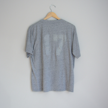 80's Rack Trucking grey henley graphic tee shirt, men's size medium