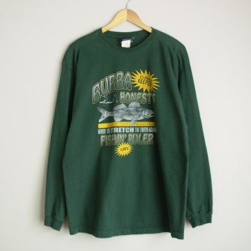 90's fishing long sleeved graphic tee shirt, men's size large