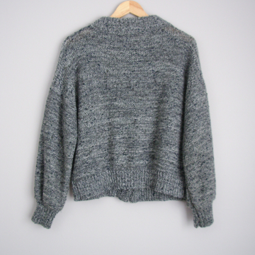 50's grey cardigan sweater, women's size large