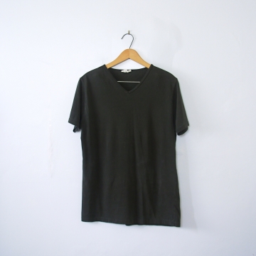Vintage 90's distressed plain black tee shirt, women's size medium