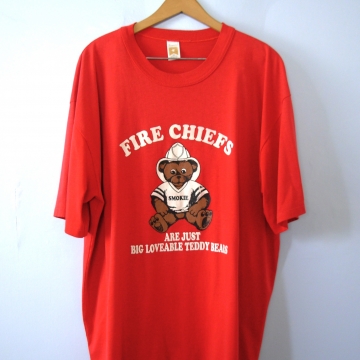 Vintage 90's graphic tee, Fire Chiefs are just Loveable Teddy Bears red shirt, size XXXL
