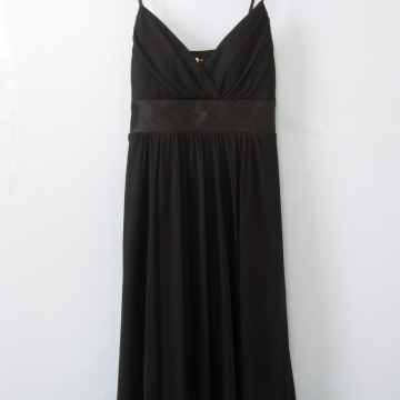 Y2K black babydoll mini dress with handkerchief hem, women's medium / small