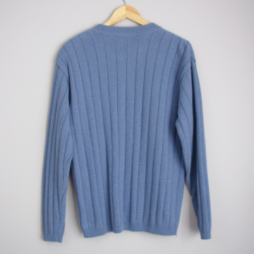 90's light blue henley sweater, men's size XL