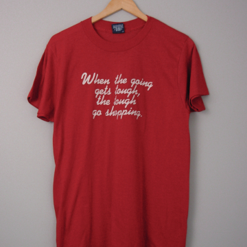 70's Tough Shopping red tee shirt, size large