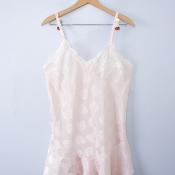 Vintage 80's Victoria's Secret pink floral slip dress camisole, women's size medium