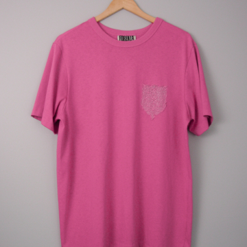 80's plain pink tee shirt with pocket, size medium