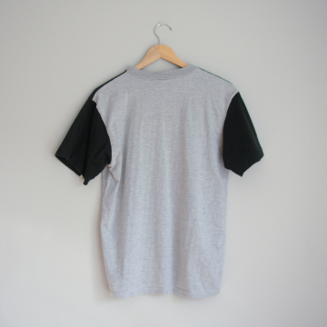 90's grey and black colorblock tee shirt, men's size medium