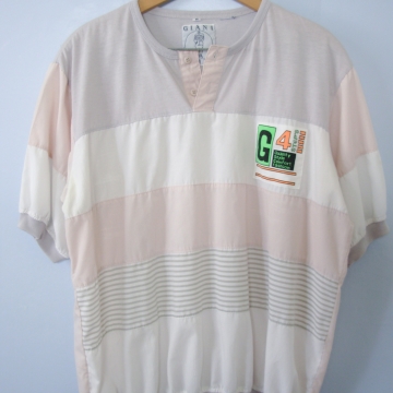 Vintage 80's G4 pink and white colorblock shirt, women's size medium
