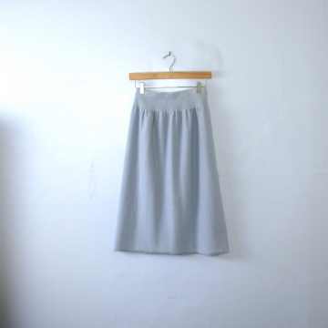 Vintage 80's light blue knee length knit skirt, size small