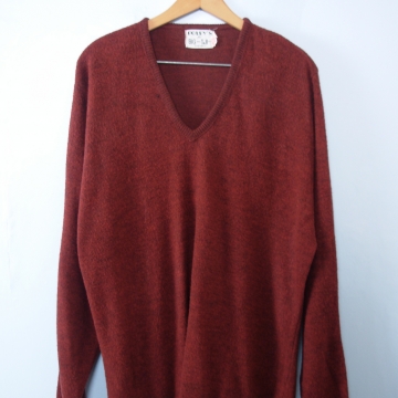 Vintage 40's Cincinnati maroon fleece sweater pullover, men's size 2XL plus sized