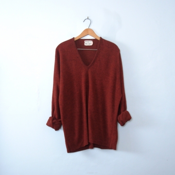 Vintage 40's Cincinnati maroon fleece sweater pullover, men's size 2XL plus sized