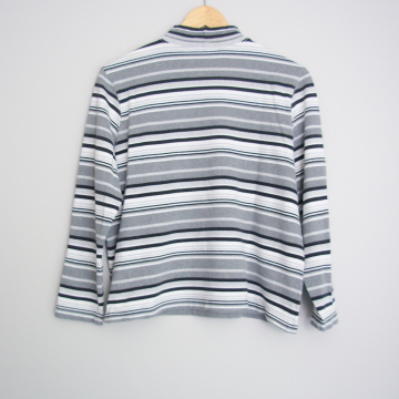 90's black and white striped turtleneck shirt, women's size large