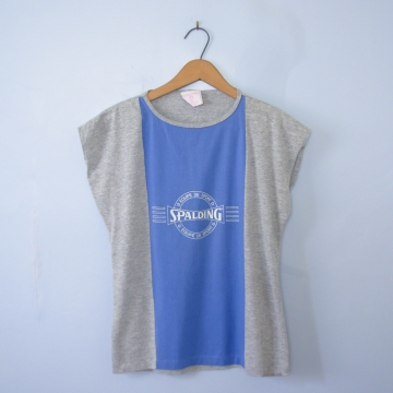 Vintage 80's Spalding gym sleeveless tee shirt, women's size medium