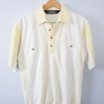 Vintage 90's yellow colorblock golf polo shirt, men's size small