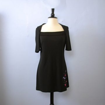 Vintage 90's stretchy black mini dress, size large / medium