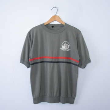 Vintage 80's grey Badlands ringer tee shirt, men's size small