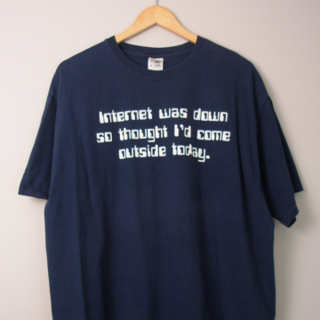 00's Internet Down tee shirt, size XL