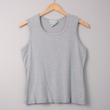 90's grey ribbed tank top, women's size large