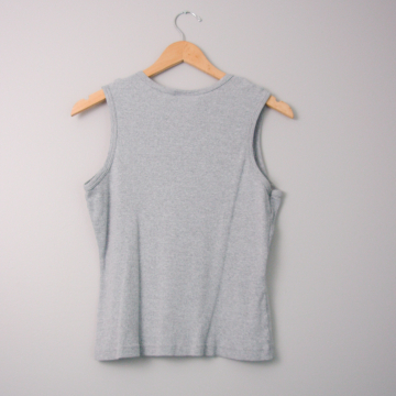 90's grey ribbed tank top, women's size large