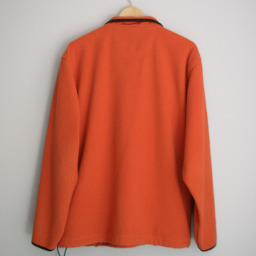 90's Izod orange fleece quarter zip sweatshirt, men's size XL