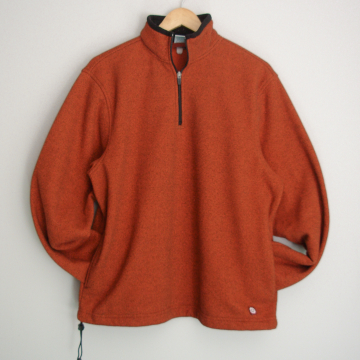 90's Old Navy orange fleece quarter zip sweatshirt, men's size medium