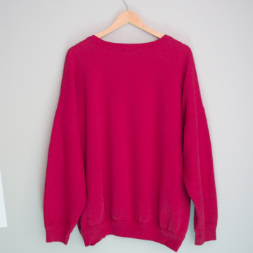 80's distressed raspberry sweatshirt, women's size XL