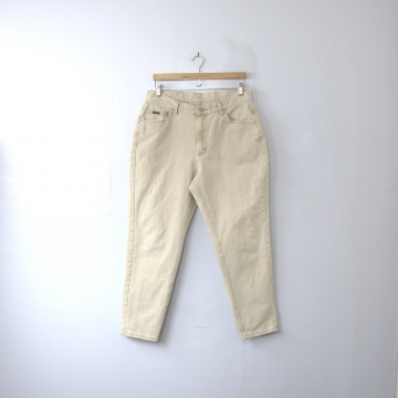Vintage 80's high waisted jeans, mom jeans, stone beige denim, tapered leg, size 16 / 14