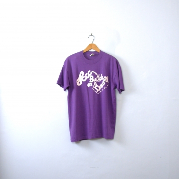 Vintage 80's purple graphic tee, Lccc Building on a Dream shirt, size large