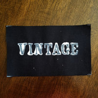 Vintage hand stamped patch, hand made patches, black and white patch with FREE SHIPPING