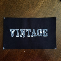 Vintage hand stamped patch, hand made patches, black and white patch with FREE SHIPPING