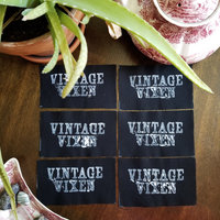Vintage Vixen hand stamped patch, hand made patches, black and white patch with FREE SHIPPING