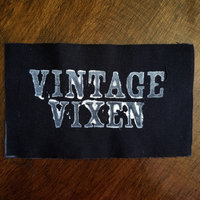 Vintage Vixen hand stamped patch, hand made patches, black and white patch with FREE SHIPPING